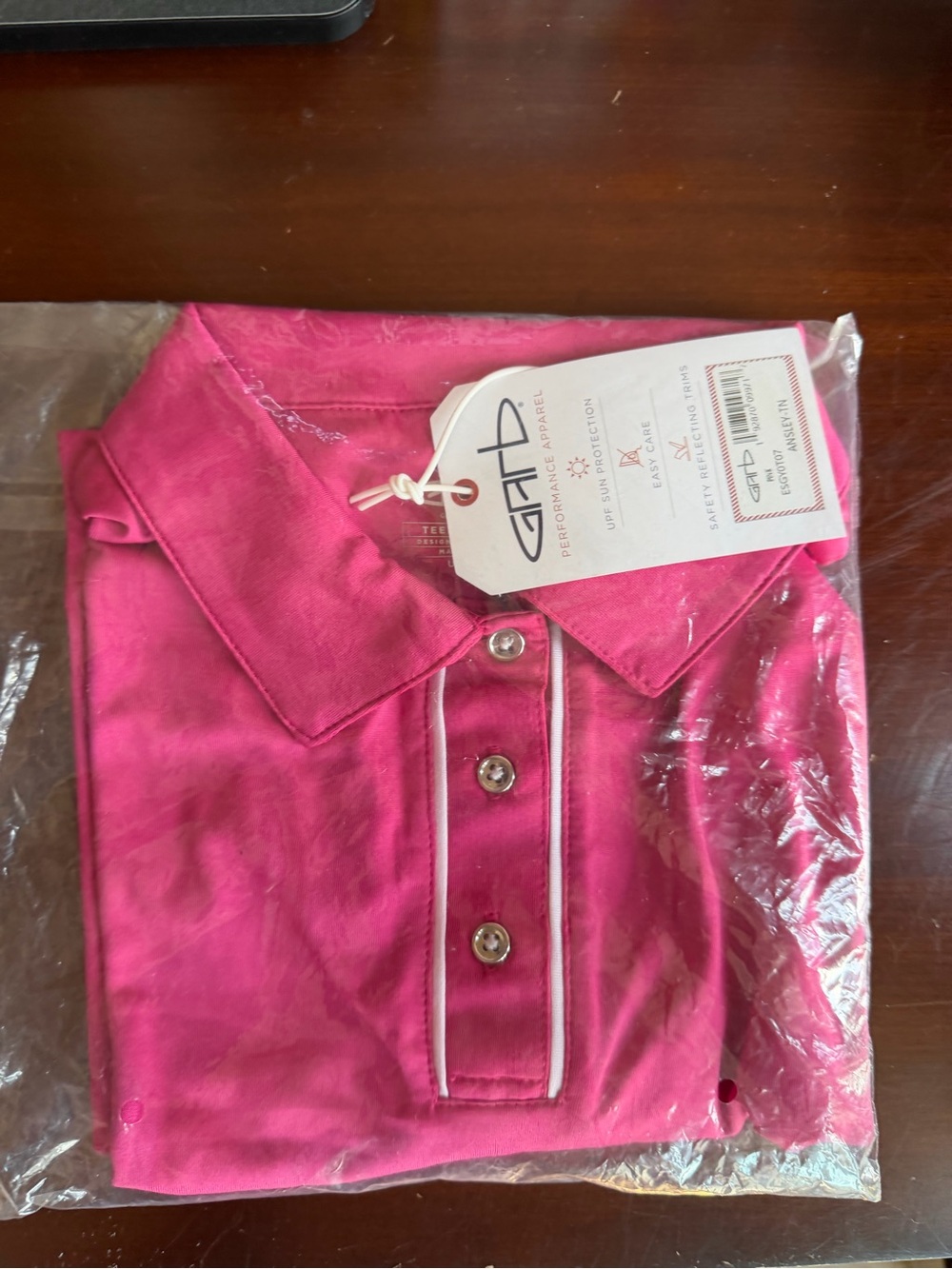 Garb Girls' Pink Polo with White Contrast Trim size 13/14 Teen